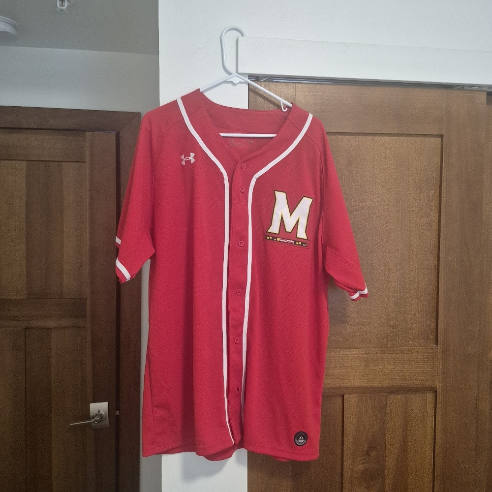 Red Under Armour Baseball Jersey